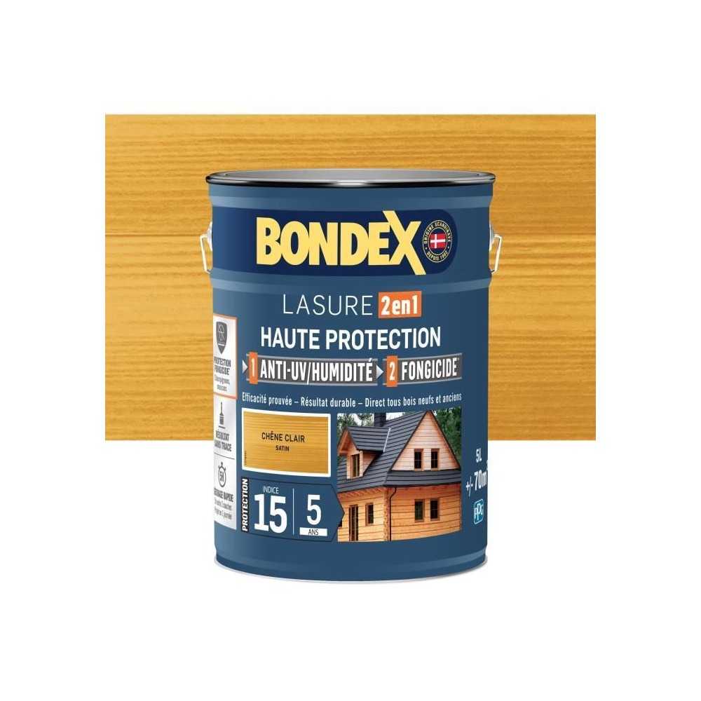 Lasure 2 en 1 Haute protection - Chene clair satin - BONDEX - 5 L