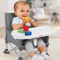 BRIGHT STARTS Rehausseur compact pliable - Pop 'N Sit, Tablette amovible, Ultra compact, Sac de transport inclus