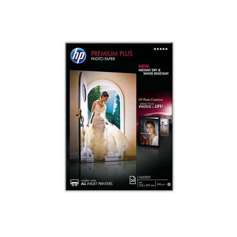 Papier photo HP Premium Plus - 300 g/m2 - A4 - 20 feuilles