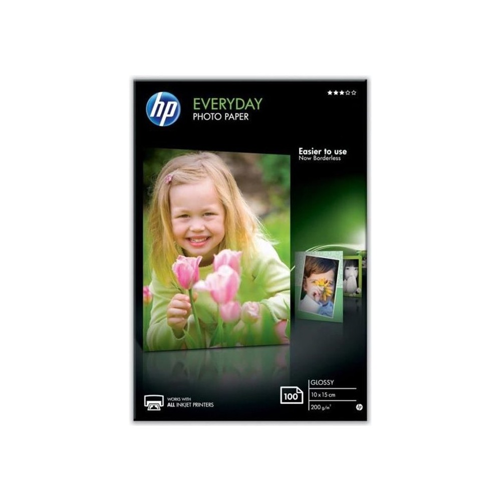 HP CR757A Papier d'impression photo Glossy - 100 feuilles - 200g - Bla