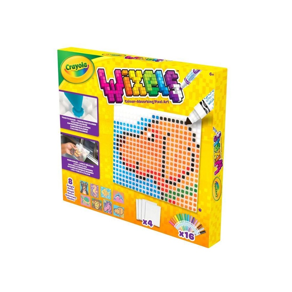 Créatif - CRAYOLA - Wixels Coffret Animaux - Art en pixels coloré et