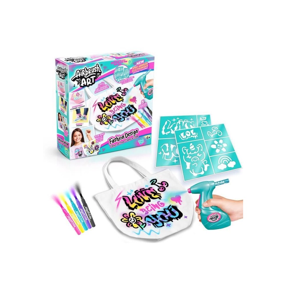 Canal Toys - Airbrush Art - Kit de Fashion Design Kit avec spray élec