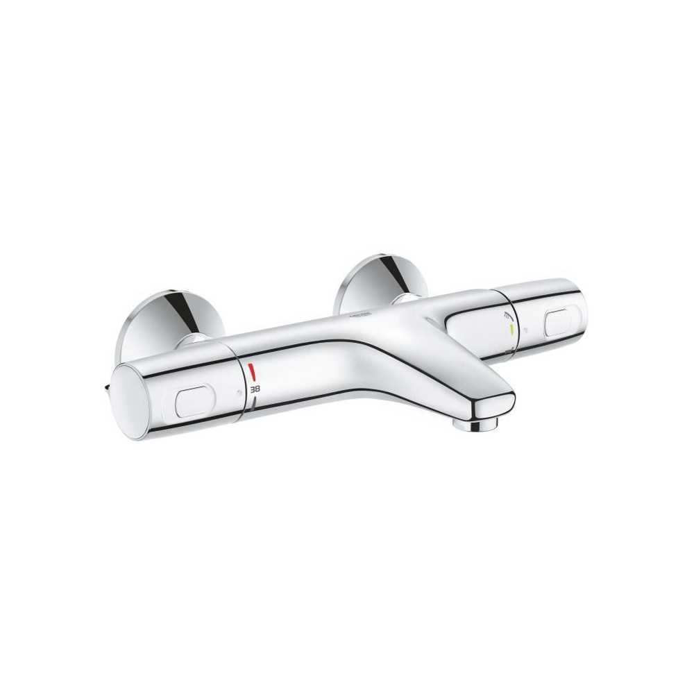 GROHE Mitigeur thermostatique Bain / Douche Precision Trend, protection anti-brûlure, raccord fileté 1/2, chromé, 34227002