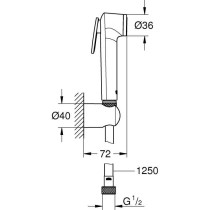 Ensemble de douche 1 jet avec support mural GROHE Vitalio Trigger Spray 30 Chromé