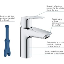 Mitigeur monocommande Lavabo GROHE Start - Taille S - limiteur de température - économie d'eau - 23550002