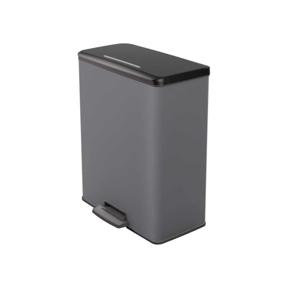 Poubelle Rectangle - DECO BIN - CURVER - 65L - Grande capacité - 49 x