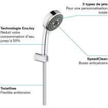 GROHE Ensemble de douche 3 jets avec support mural Vitalio Comfort 100 Chromé 26176000