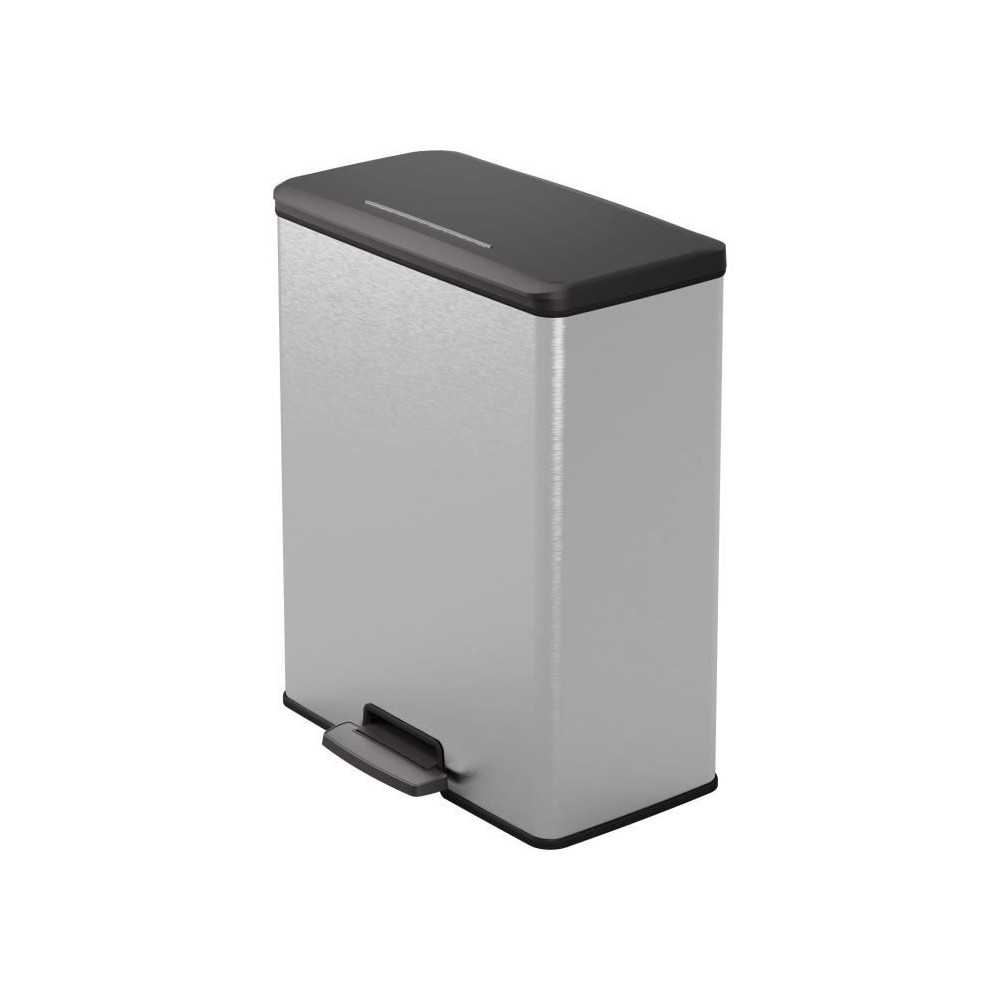 Poubelle Rectangle - DECO BIN - CURVER - 65L - Design moderne - 49 x 2