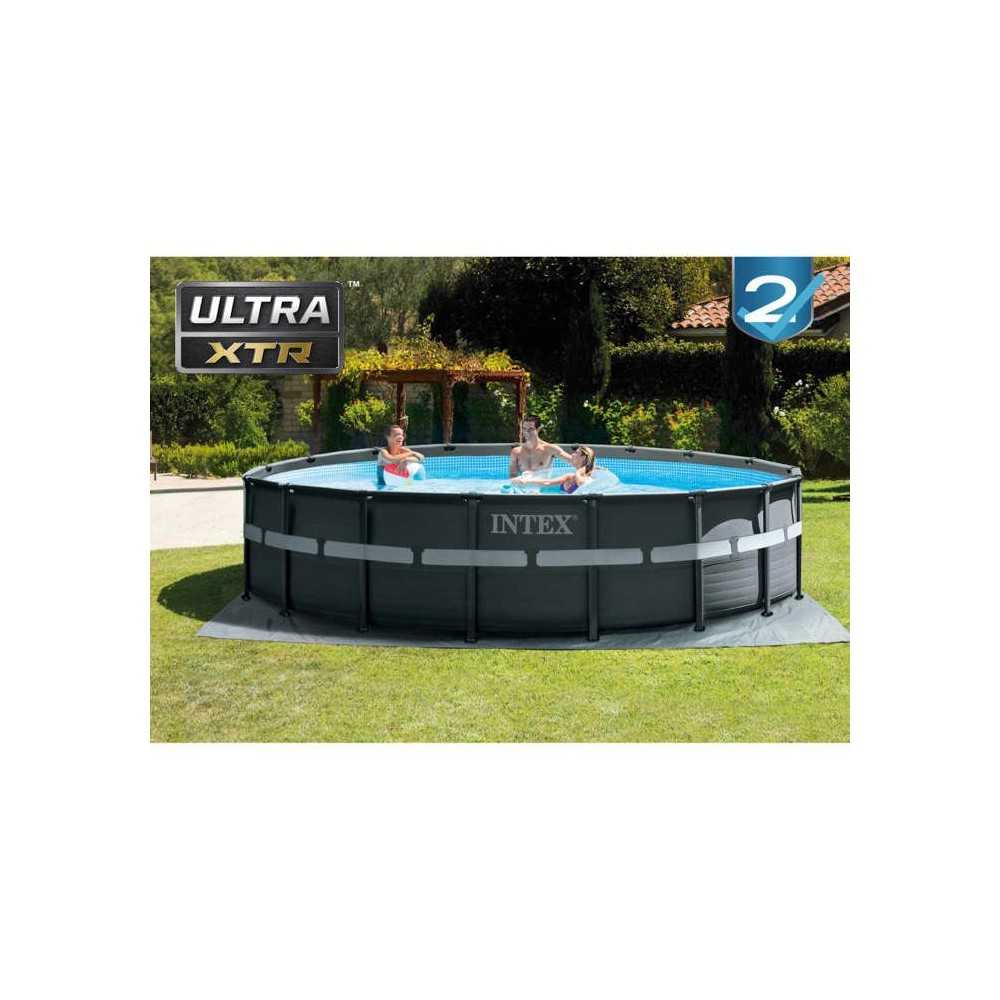 Kit Piscine hors sol tubulaire INTEX - Ultra XTR - 549 x 132 cm - Ronde (Filtre a sable, bâche, tapis de sol, échelle) - 26330