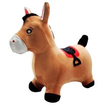 Porteur - LEXIBOOK - Cheval Sauteur Gonflable en Peluche - Design 2-en-1 - Housse amovible - Pour Enfant