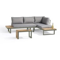 Salon de jardin modulable - Kaki - Bois d'acacia et aluminium - DCB GA