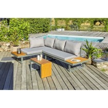 Salon de jardin modulable - Kaki - Bois d'acacia et aluminium - DCB GA