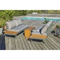 Salon de jardin modulable - Kaki - Bois d'acacia et aluminium - DCB GA