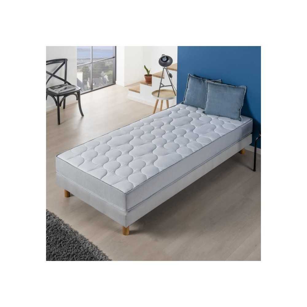 Matelas 90x190 cm - 330 Ressorts ensachés - 5 zones de confort - 19 c