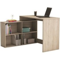 DEMEYERE Bureau d'angle contemporain décor chene Shannon - L 112 cm -