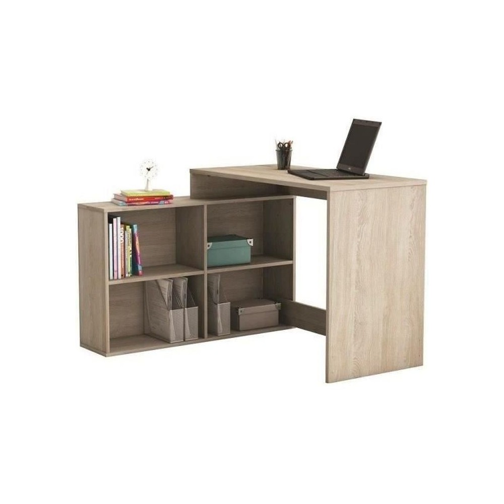 DEMEYERE Bureau d'angle contemporain décor chene Shannon - L 112 cm -