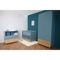 Ens. lit bébé 70 x 140 Kit évolutif, commode 2 tiroirs 3, niches et