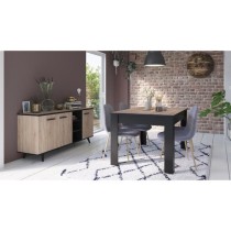 DEMEYERE Table a manger - Décor chene brossé - WAYNE - L 138,4 x P 9