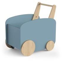 Chariot de rangement a roulettes - FIRMIANA - Style scandinave - Bleu