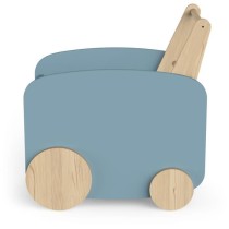 Chariot de rangement a roulettes - FIRMIANA - Style scandinave - Bleu