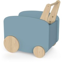 Chariot de rangement a roulettes - FIRMIANA - Style scandinave - Bleu