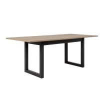 Table a manger extensible - Décor chene sonoma et anthracite - 160-20