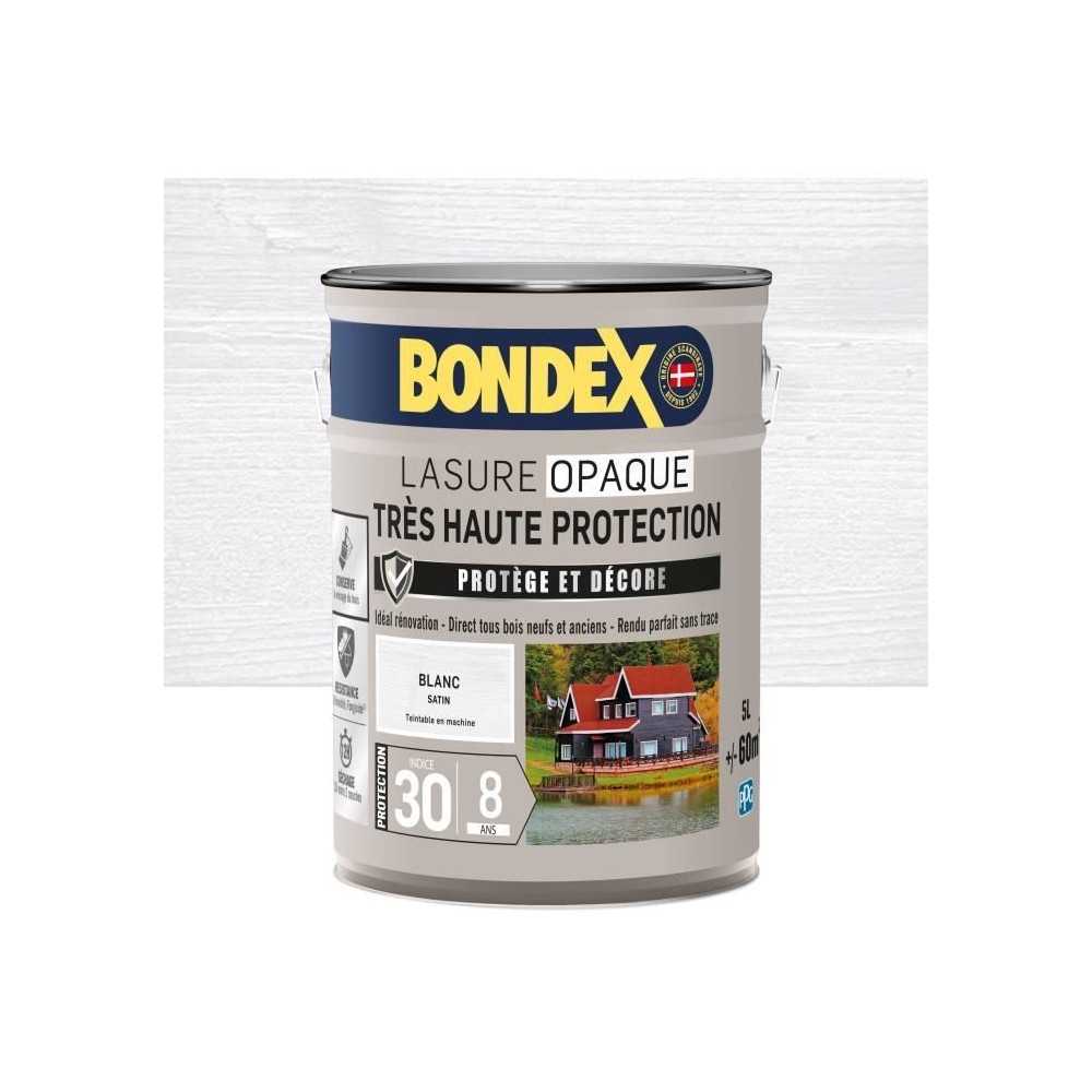 Lasure opaque Tres haute protection - Blanc satin - BONDEX - 5 L