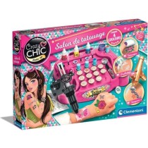 Coffret Tatouage - Clementoni - Machine a Tatouer, Pochoirs, Peinture pour le Corps, Paillettes, Tampons