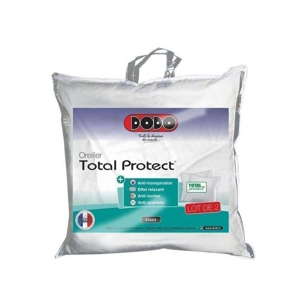 DODO Lot de 2 oreillers Total Protect 65x65 cm blanc