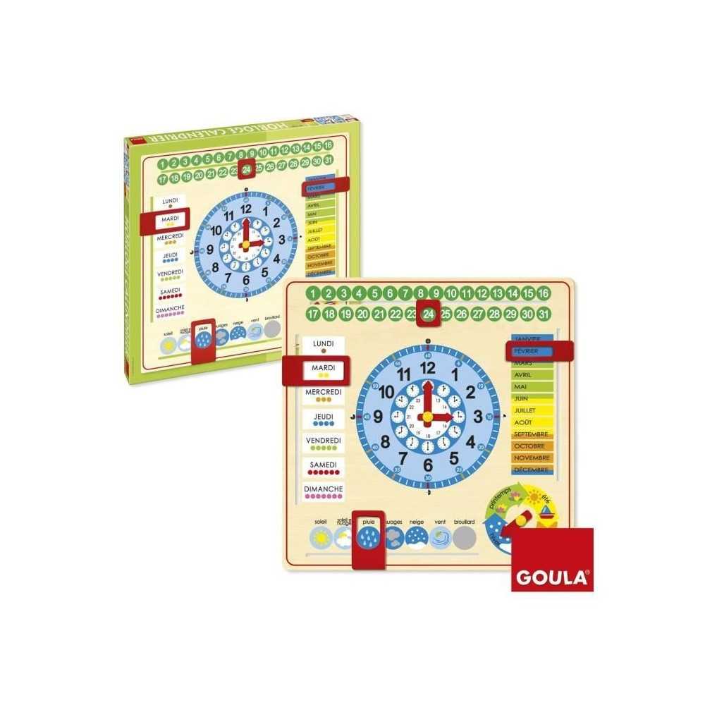 Horloge calendrier - GOULA - Apprentissage des mois, saisons, jours et