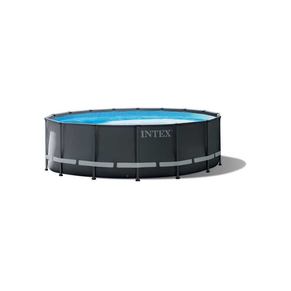 INTEX - Kit piscine ultra XTR - Gris foncé Ronde Tubulaire - (Ø)4,27 x (h)1,22m