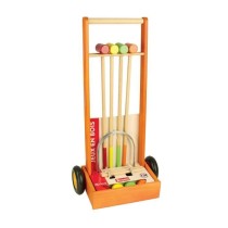 Jeu de croquet en bois pour enfants - JEUJURA - 4 joueurs - Chariot en bois