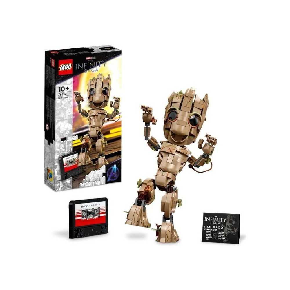 LEGO 76217 Marvel Je s'Appelle Groot, Jouet Marvel et Figurine Bébé Groot, Film Les Gardiens de la Galaxie 2, Enfants Des 10 A