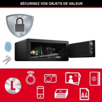 Master Lock LX110BEURHRO Coffre-fort biométrique pour protéger les biens de valeurs, Noir, 19,5 x 43 x 37 cm