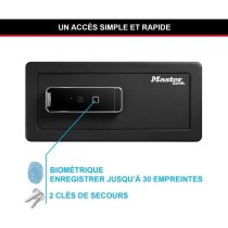 Master Lock LX110BEURHRO Coffre-fort biométrique pour protéger les biens de valeurs, Noir, 19,5 x 43 x 37 cm