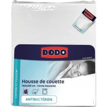 Housse de couette DODO - 140x200 cm - Coton - Antibactérien - Blanc