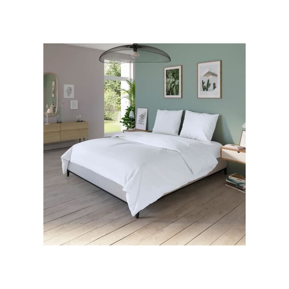 Housse de couette DODO - 240x220 cm - Coton - Antibactérien - Blanc