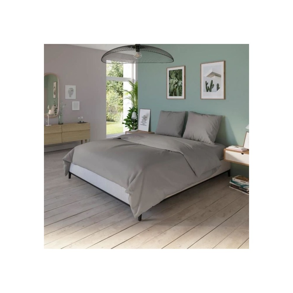 DODO - Housse de couette - 240x220 cm - Coton - Antibactérien - Taupe