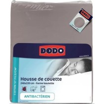 DODO - Housse de couette - 240x220 cm - Coton - Antibactérien - Taupe