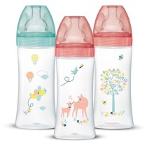 Dodie Lot de 3 Biberons Anti colique Sensation+, Fille, 330 ml, +6 Moi