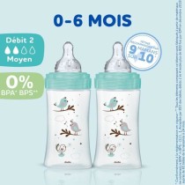 Lot de 3 Biberons DODIE Anti-Colique Initiation+ - Verre - 270ml - 0-6