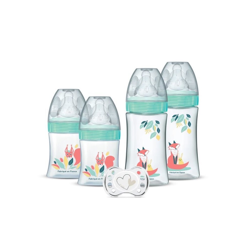 DODIE Lot de 4 biberons naissance Tétine Ronde Anti-Colique (2x150mL