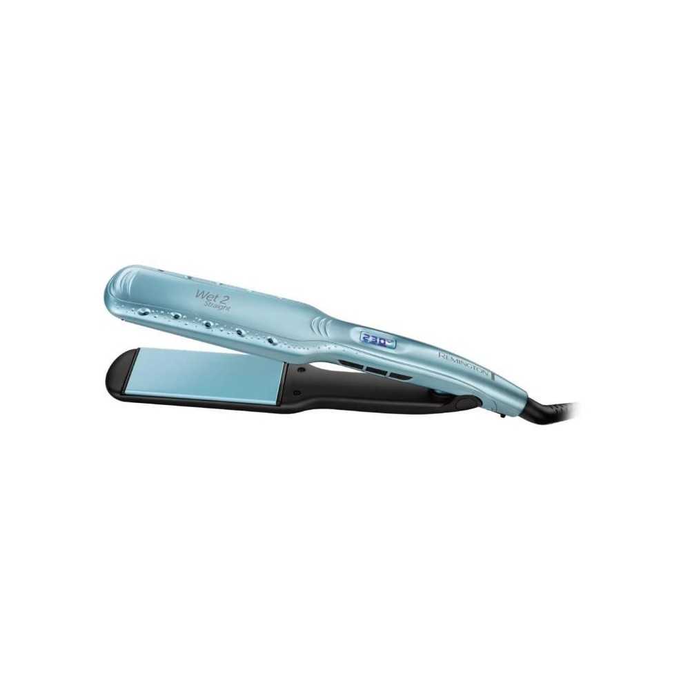 Lisseur Remington Wet2Straight S7350 - Lissage sur cheveux mouillés ou sec - Plaques larges, Soins a l'huile d'argan et Vitamin