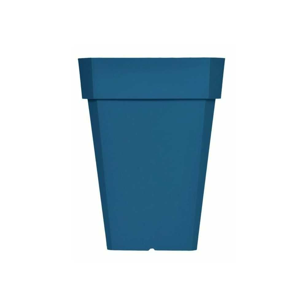 Bac a fleurs carré RIVIERA SOLEILLA - Plastique - Hauteur 53 cm - Bleu