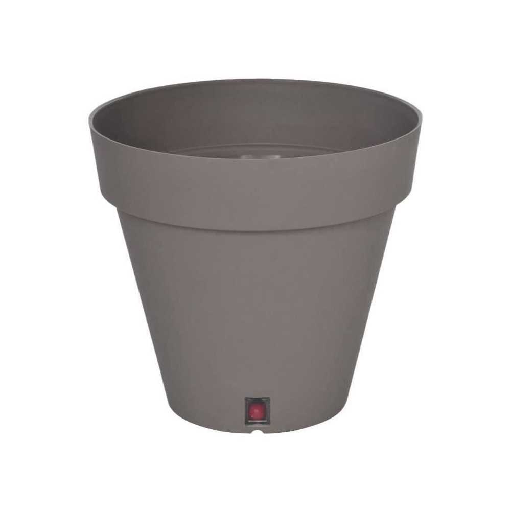 Bac a fleurs rond RIVIERA LOFT - Plastique - Diametre 30 cm - Taupe