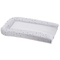 Matelas a  langer avec éponges amovibles - blanc / gris - 42 x 70 cm