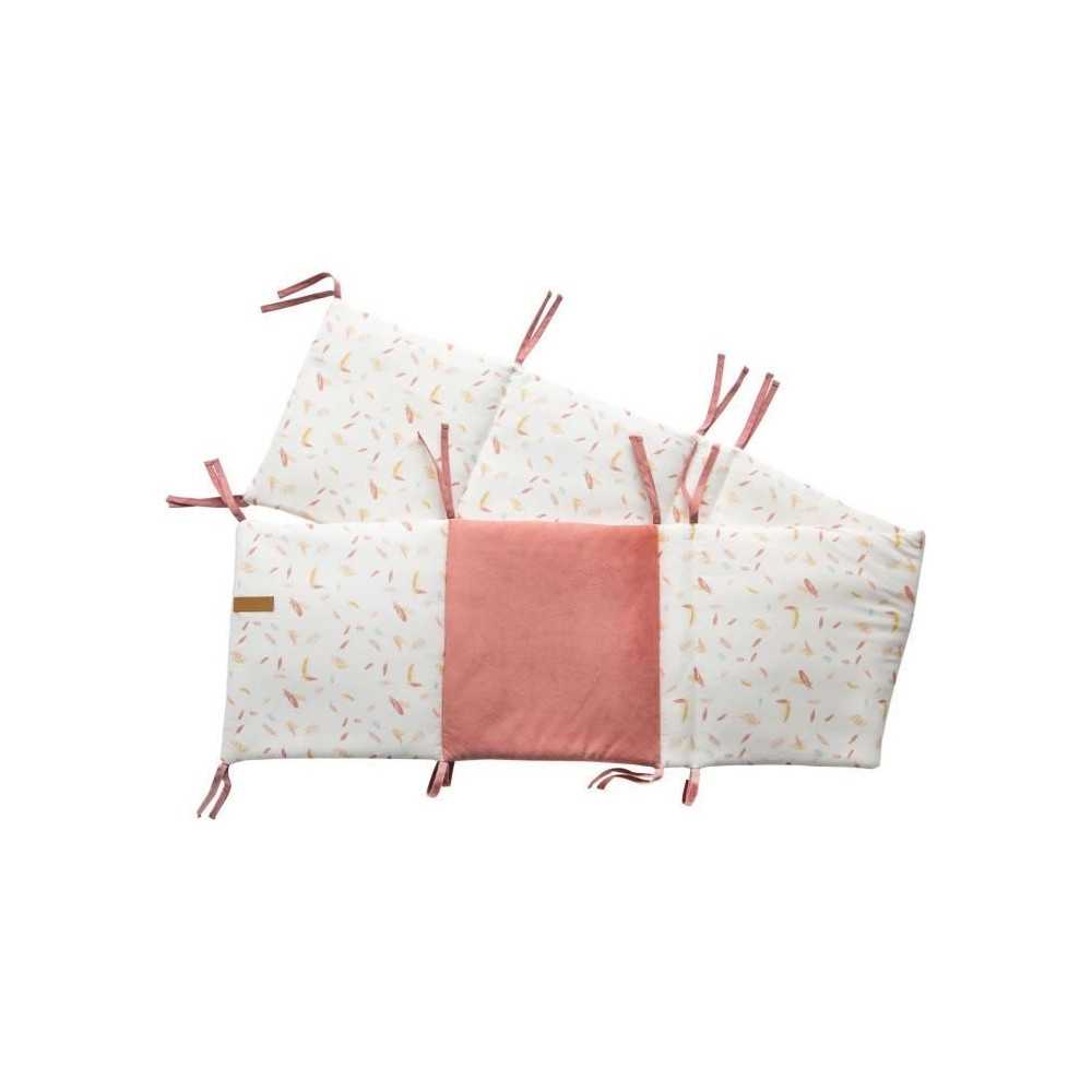 Tour de lit adaptable - DOMIVA - Happy - Motif plume coloré - 30x180