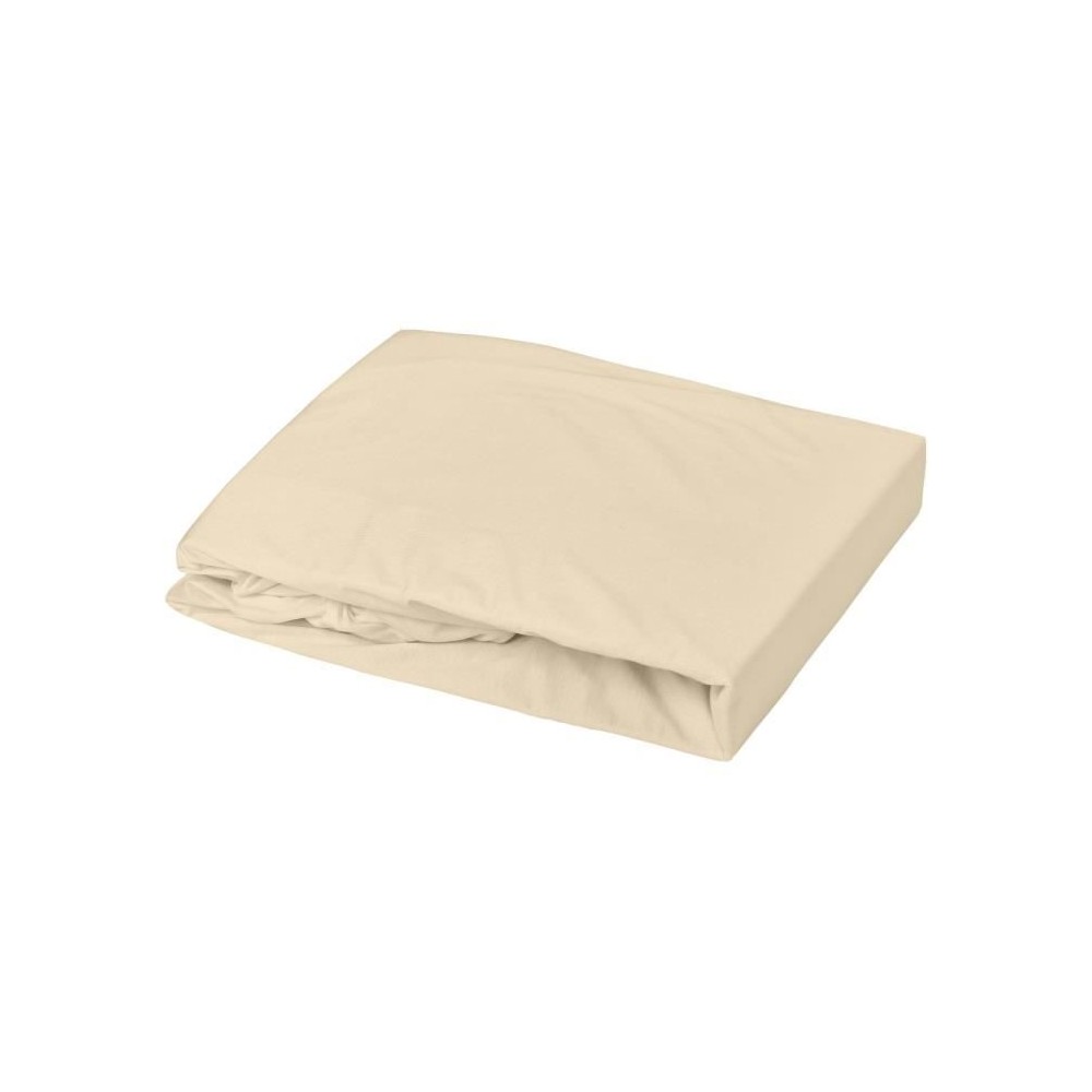 DOMIVA Drap housse + Alese Uni - 100% Coton - oeko-Tex - Blanc/Caillou