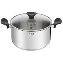 TEFAL Primary Faitout 24 cm + couvercle verre, Induction, Acier inoxydable haute qualité, Garantie 10 ans E3084604