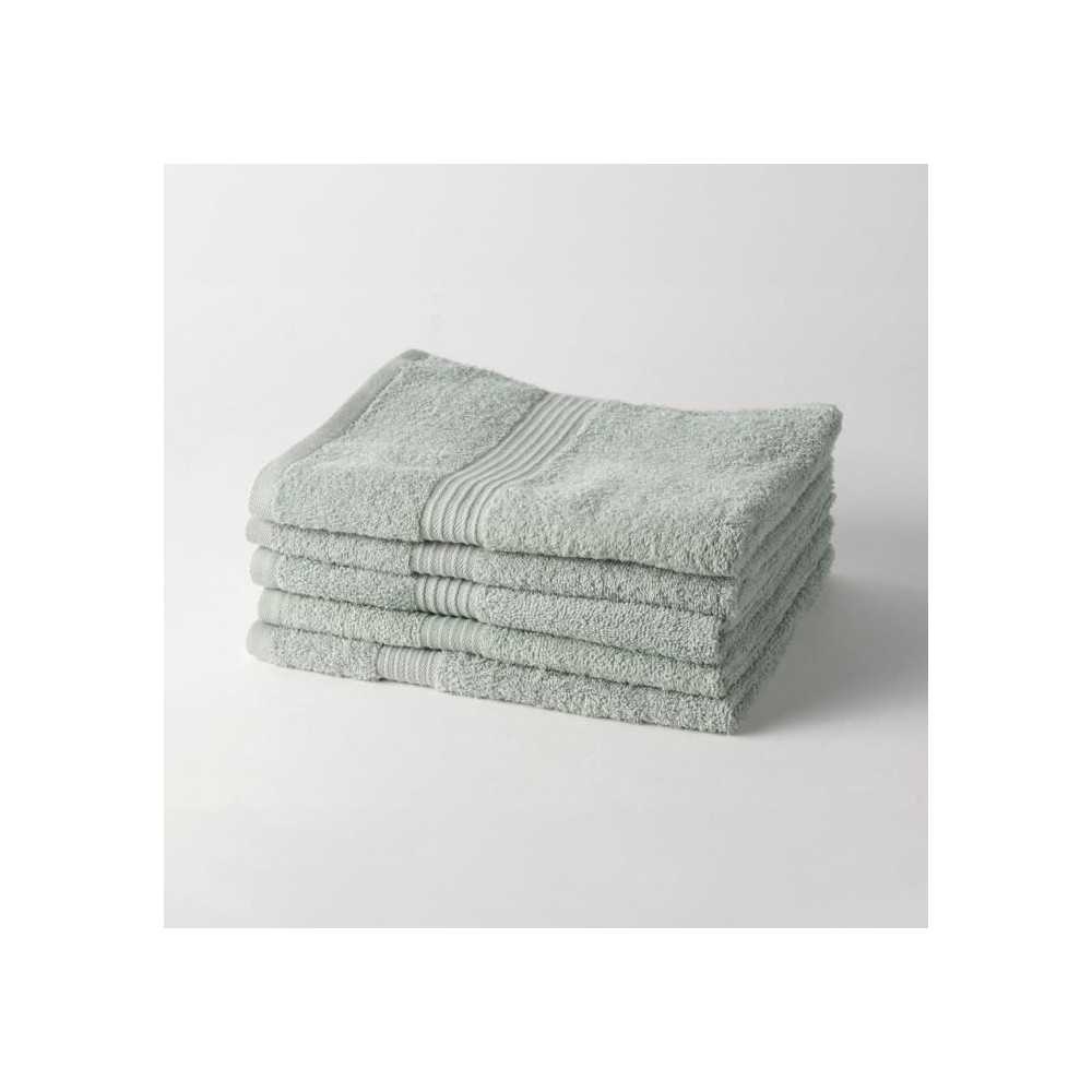 TODAY Essential - Lot de 5 draps de bain 70x130 cm 100% Coton coloris céladon